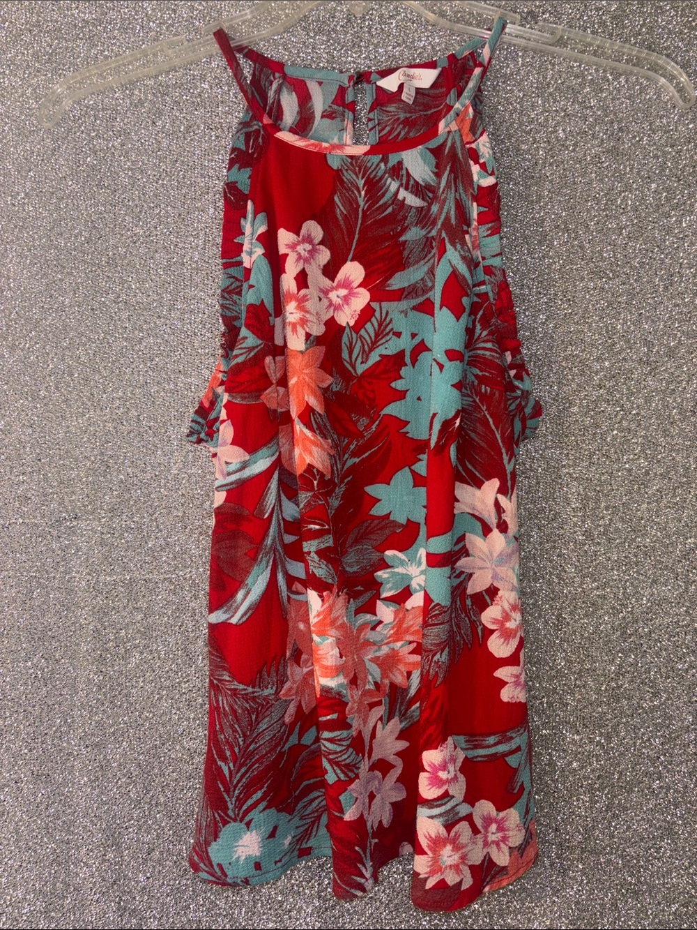 Candie’s floral print multi-color top size L